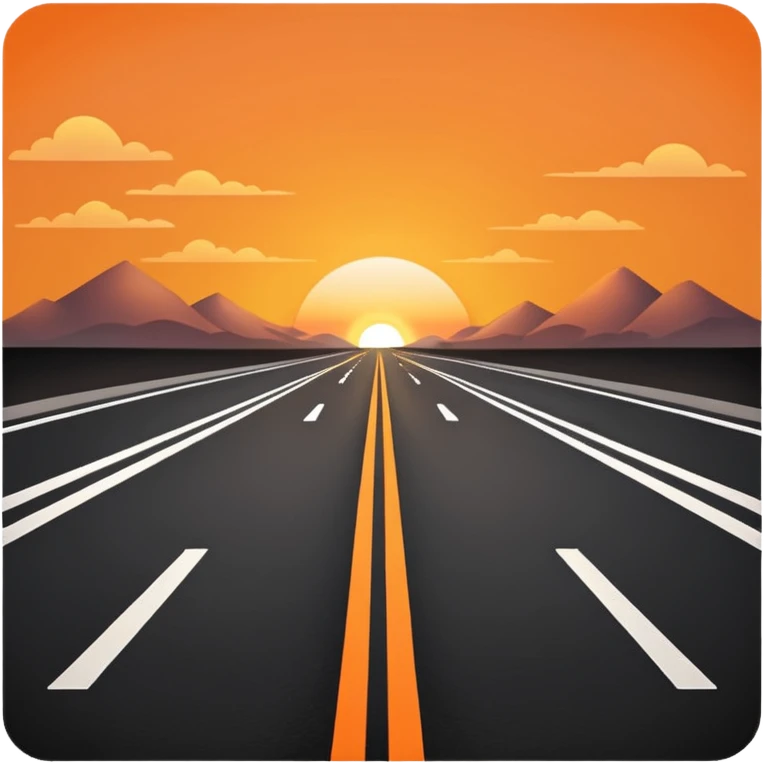 road with sunset emoji