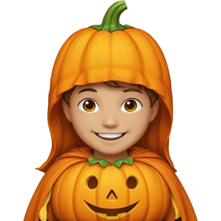 With pumpkin costume on emoji