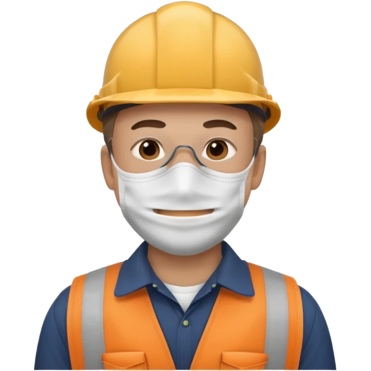 남자사람이 입에 마스크를 쓰고 작업복을 입은 이모지 emoji