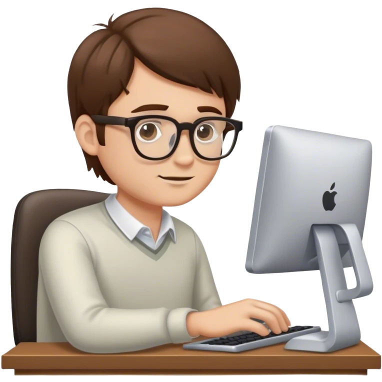 Лев айтишник работает за компьютером emoji