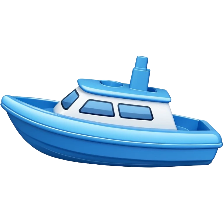 blue plastic toy boat emoji