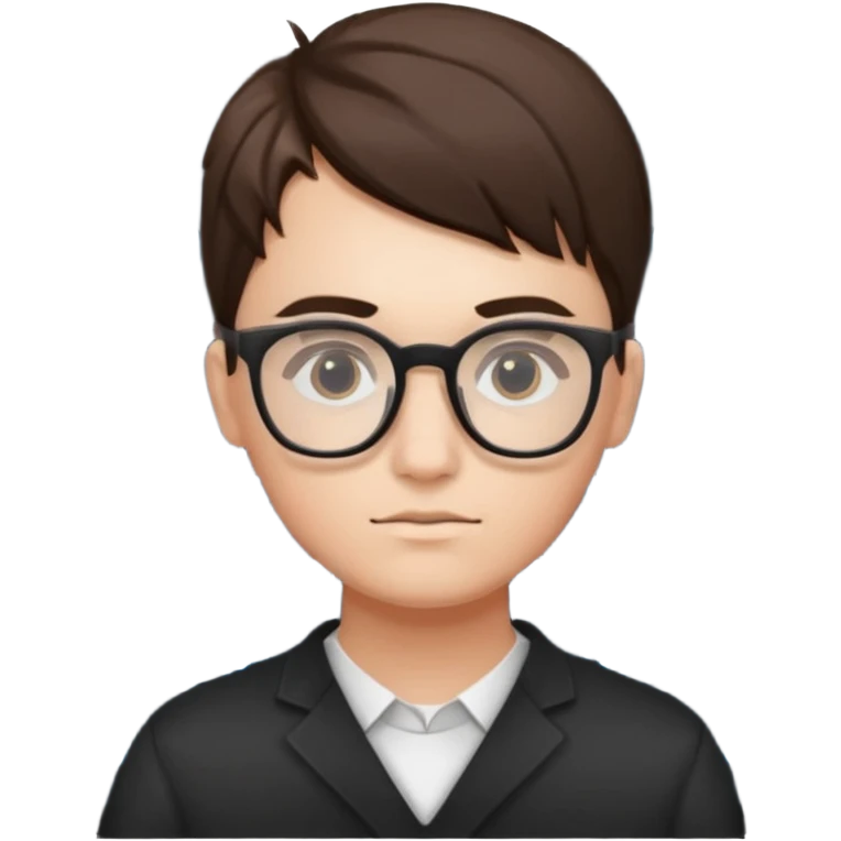 young programmer, thinking, with code symbols emoji