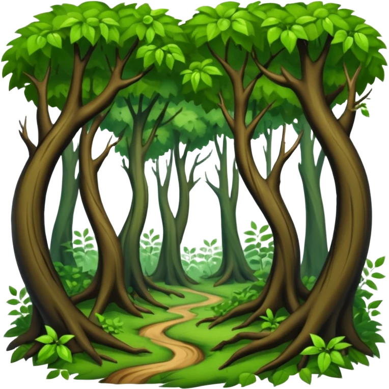 Old wold hanged in wild forest emoji