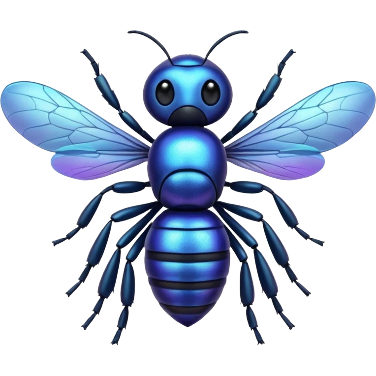 blue bee that is blue-colored emoji