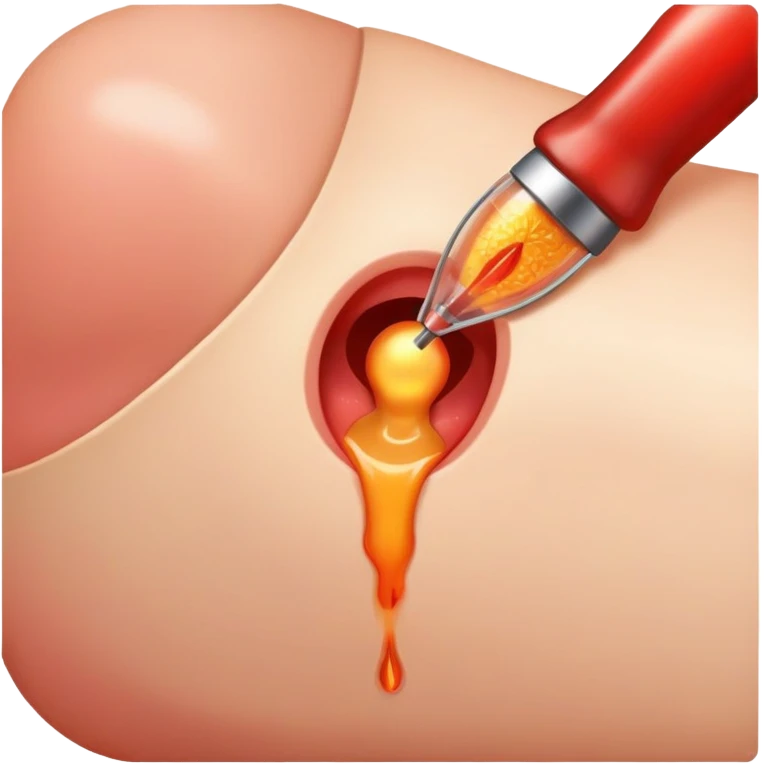 An ingrown hair being popped emoji