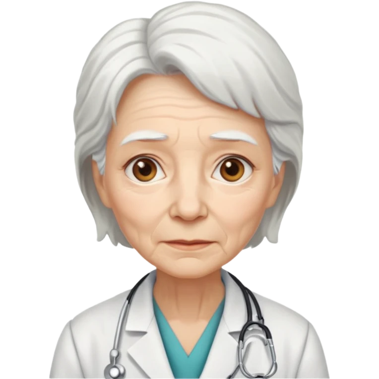 old doctor without stethoscope female emoji