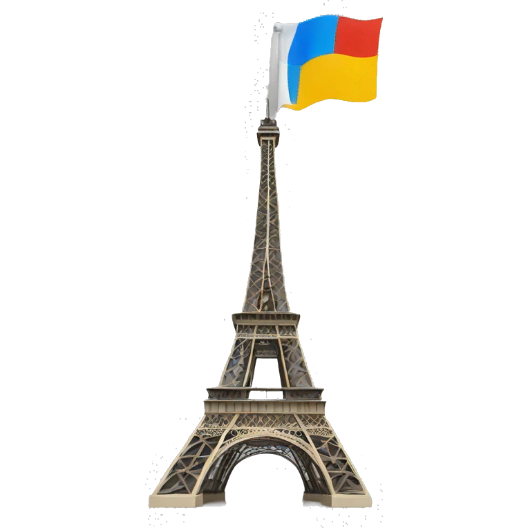 Tour eiffel avec drapeau  emoji