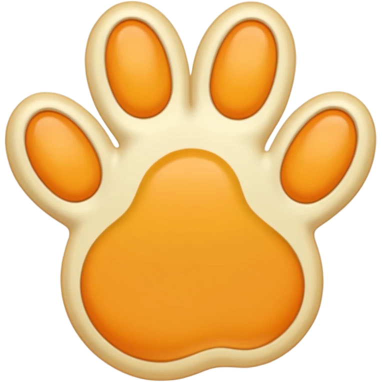 a very light pale pastel yellow-orange pawprint emoji