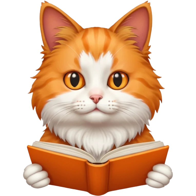 cat reading book emoji