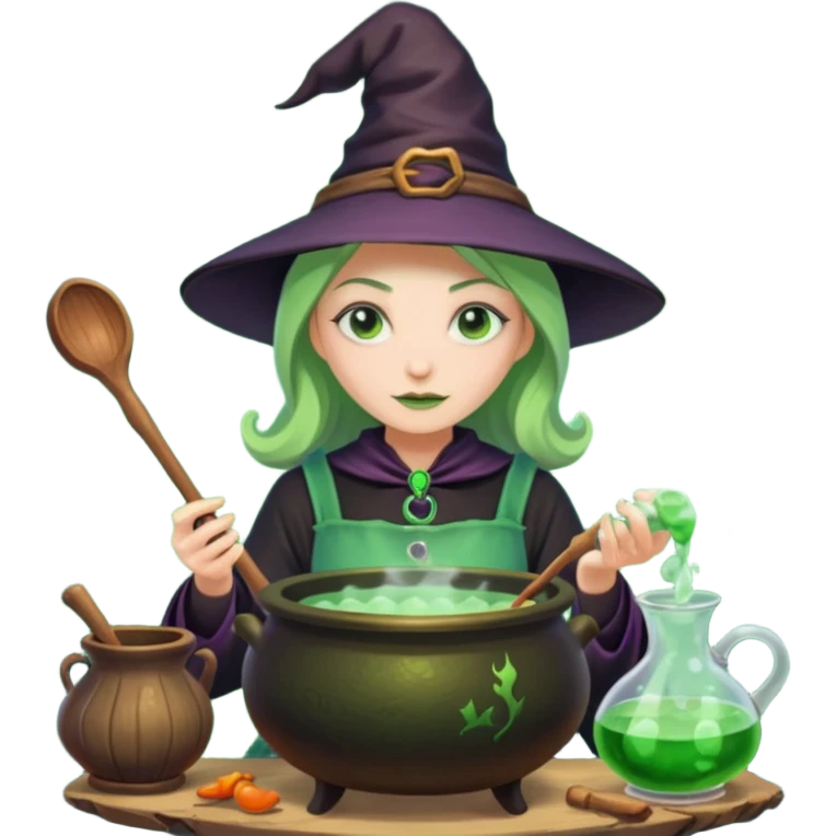 green witch cooking potion emoji