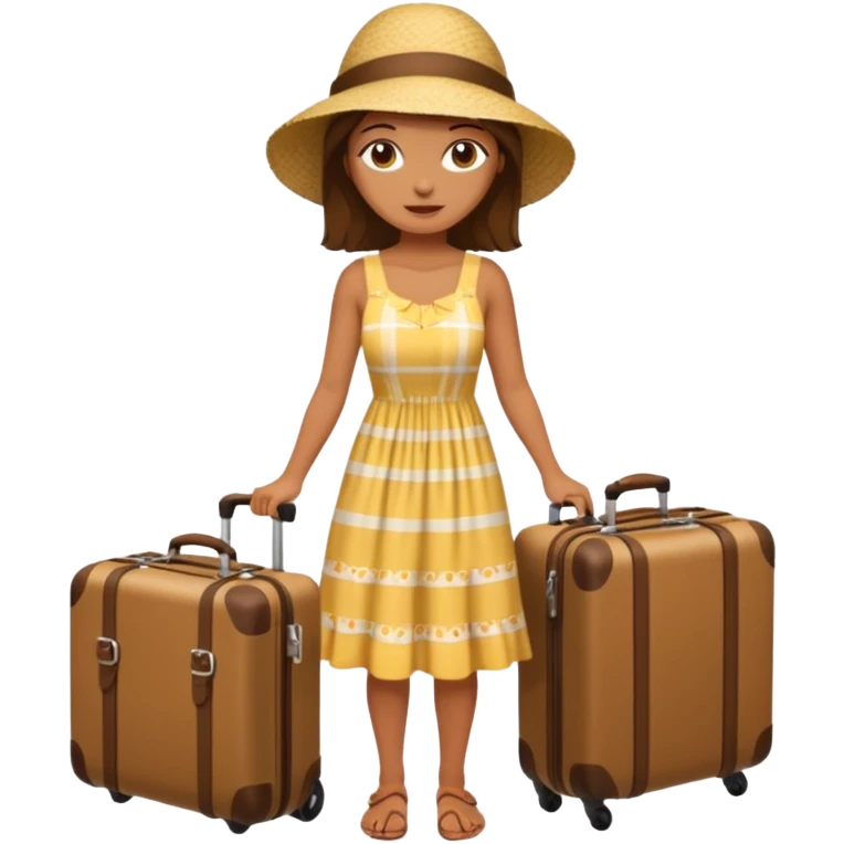 mujer viajando un equipaje de mano emoji