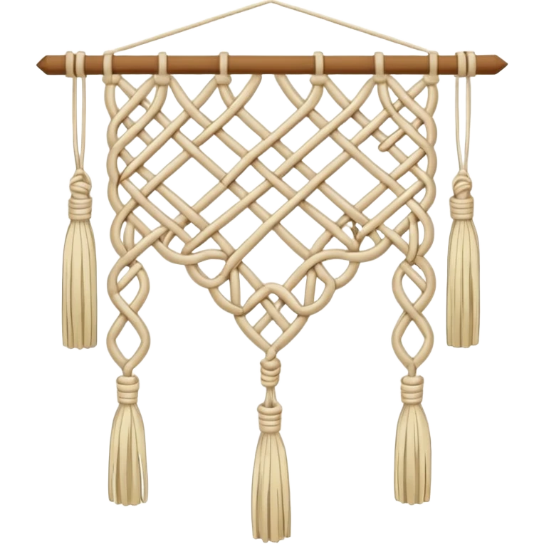 wall hanging with knotted threads emoji