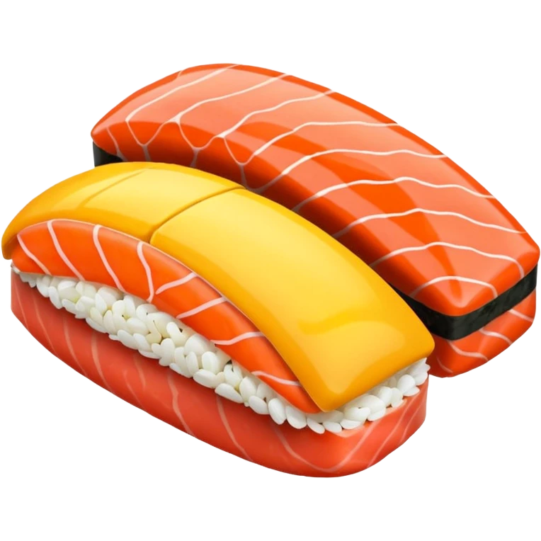 Salmon sushi Sweet egg sushi And tuna sushi.  emoji
