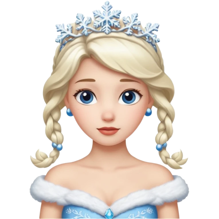 snow princess wearing snow chirsmas clothes looking at the front emoji