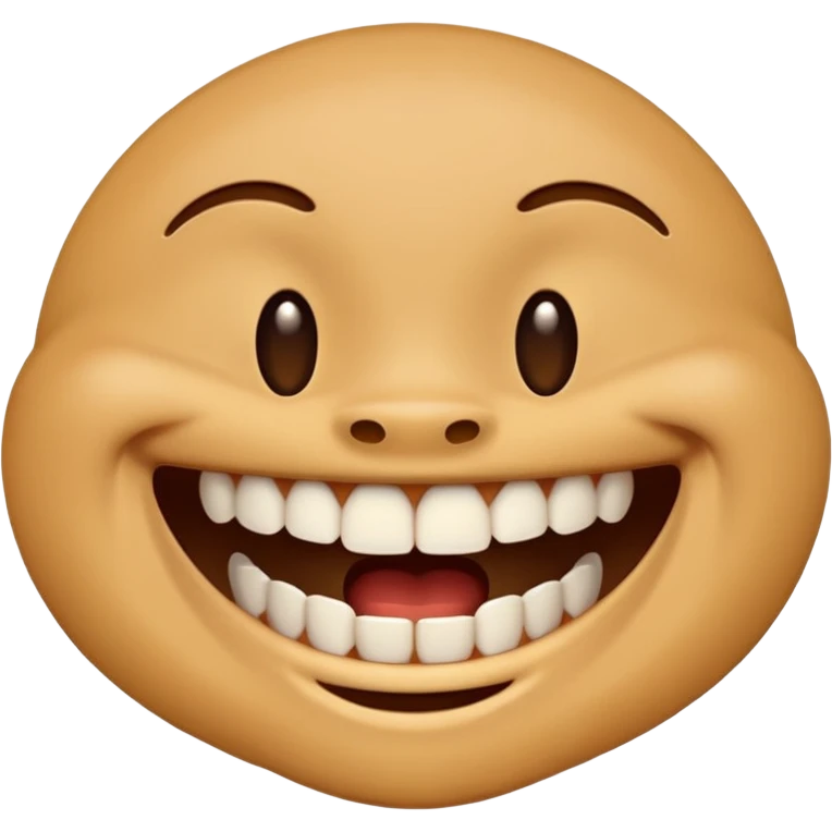 Laughing emoji and gap between the upper middle two teeth emoji