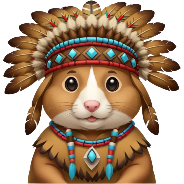 hamster in a Native American costume emoji
