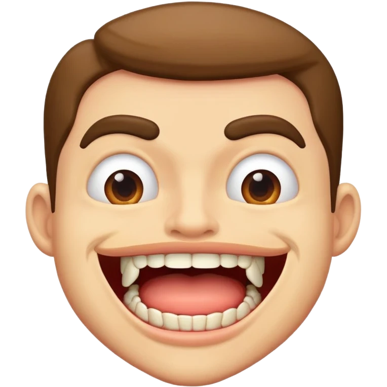 A man with a big mouth emoji