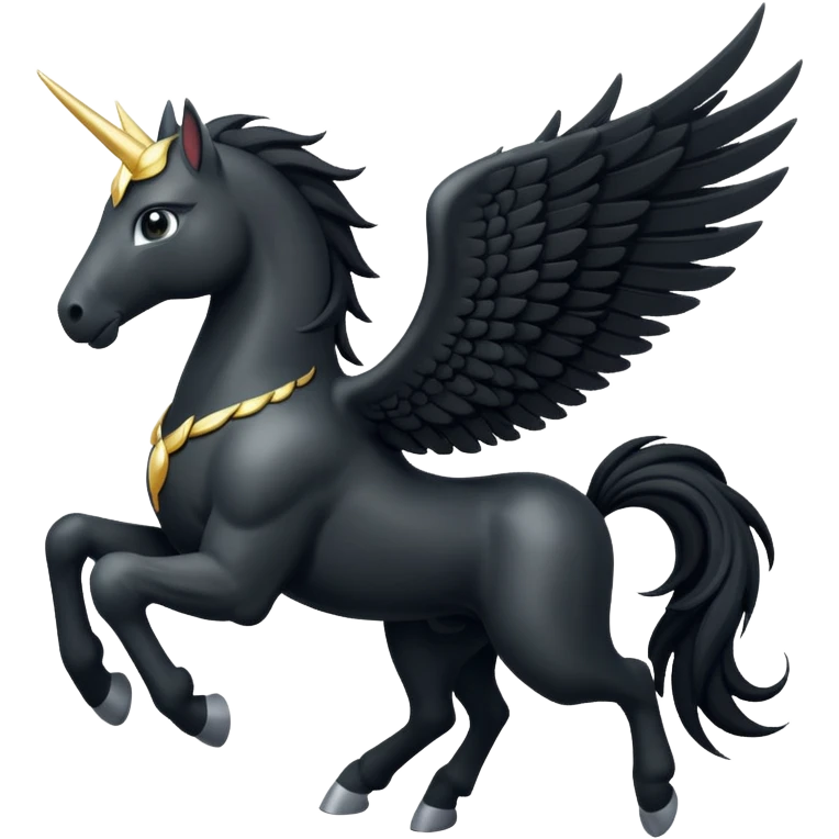 A black Pegasus emoji