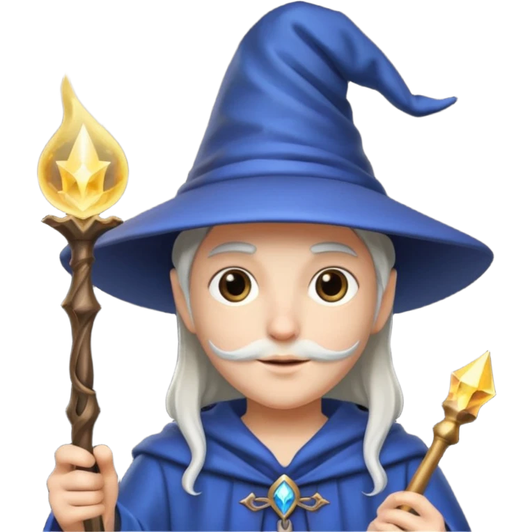 fan with a wizard hat and magic wand emoji