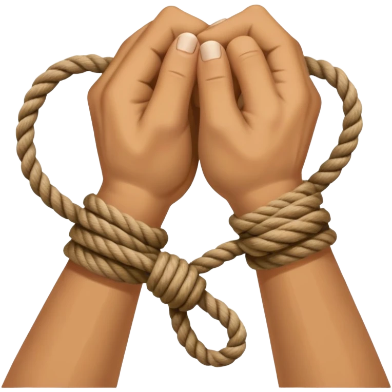 Hands tied with rope  emoji