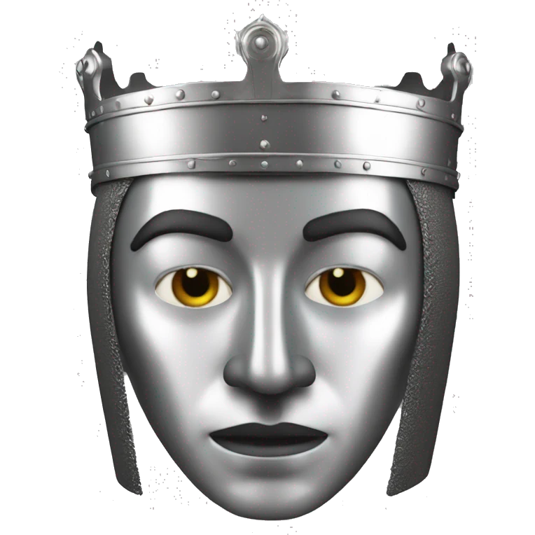 king baldwin IV in silver full face mask up emoji
