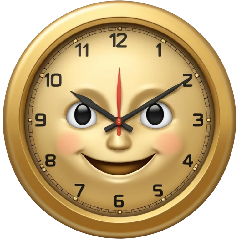 A clock smiling and handsome emoji