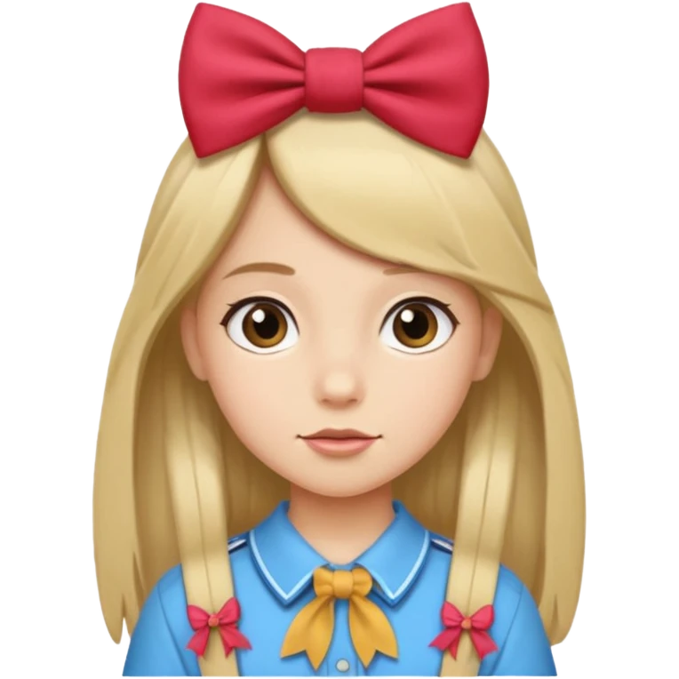 scout girl with hairbowbow on straight hair emoji