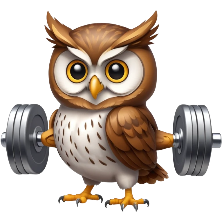 Owl with dumbell emoji