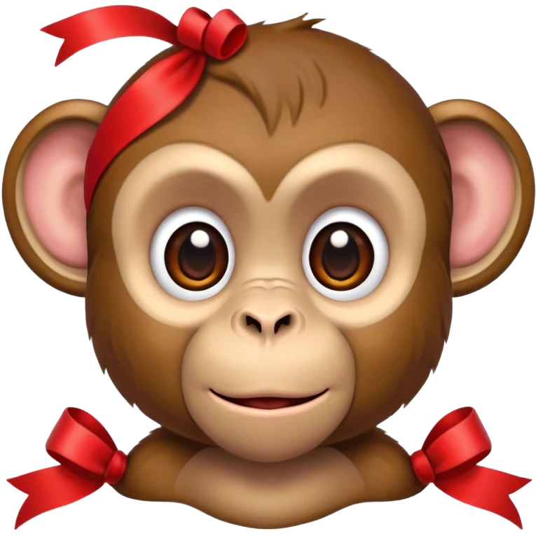 a big face monkey with a ribbon emoji