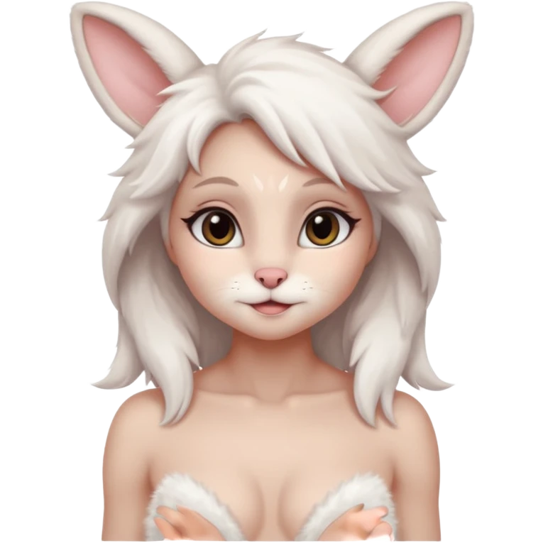 nude anthro bunny woman emoji