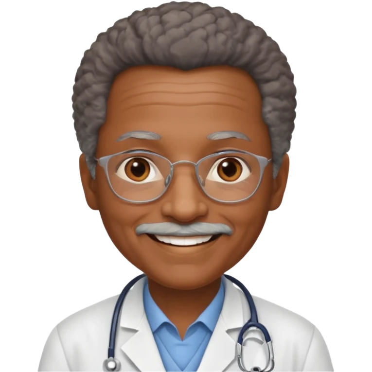 aftican american doctor emoji a bit older emoji