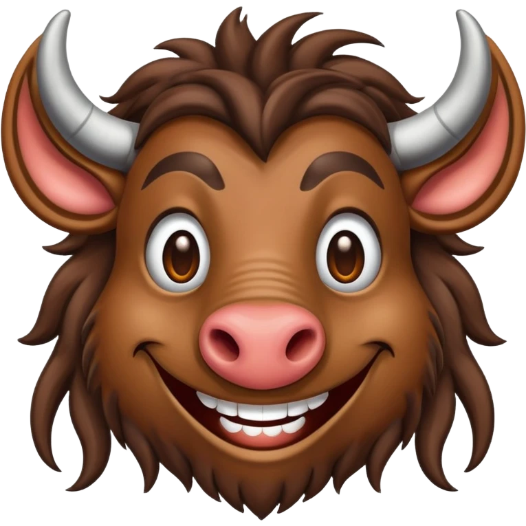 happy gnu smiling emoji