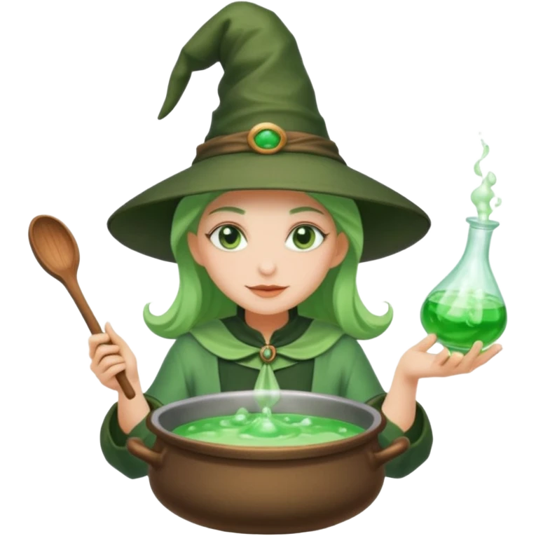 green witch cooking potion emoji