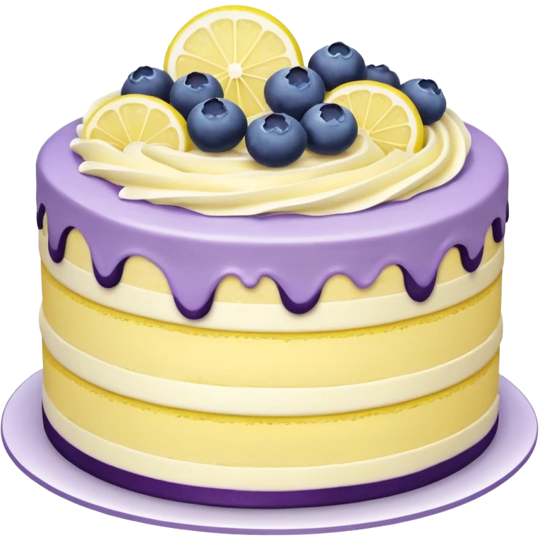lemon and blueberry buttercream cake emoji