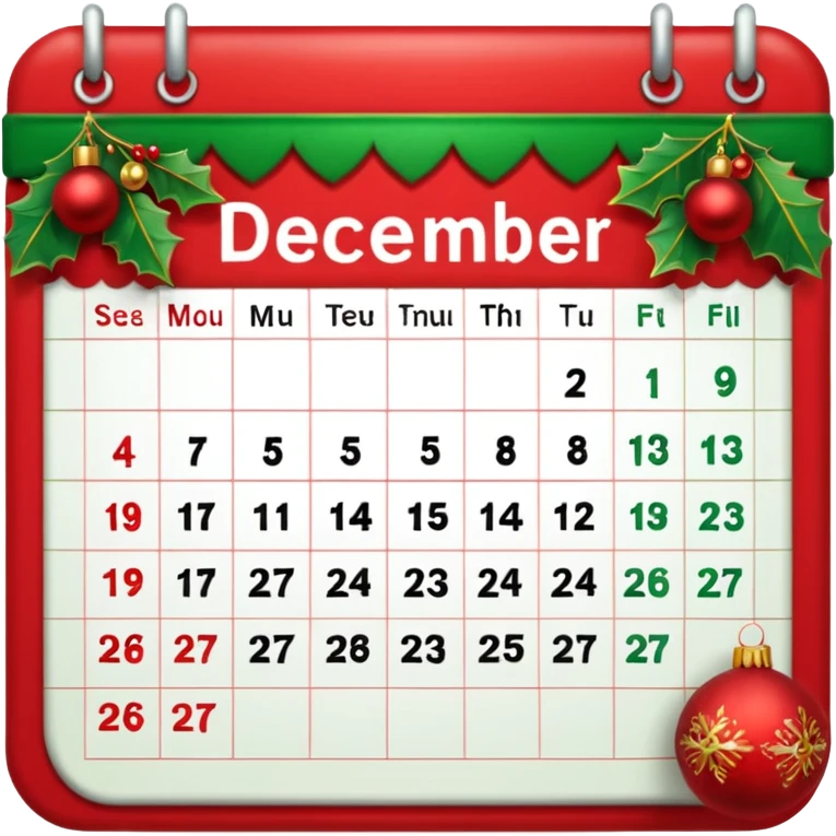 December 25 calendar emoji