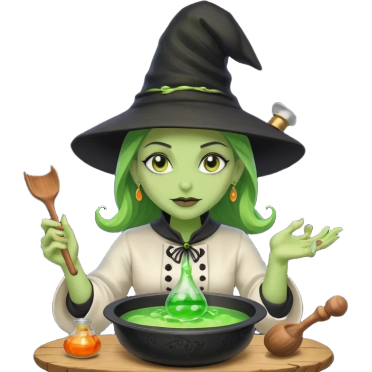 green witch cooking potion emoji