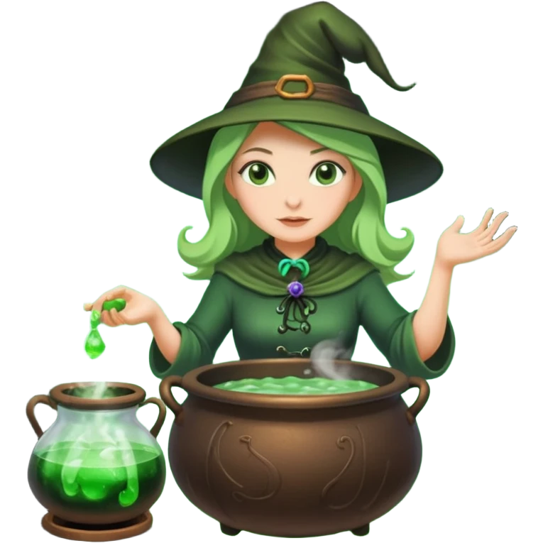 green witch cooking potion emoji