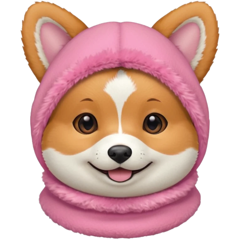 Corgie in Pink balaklava emoji