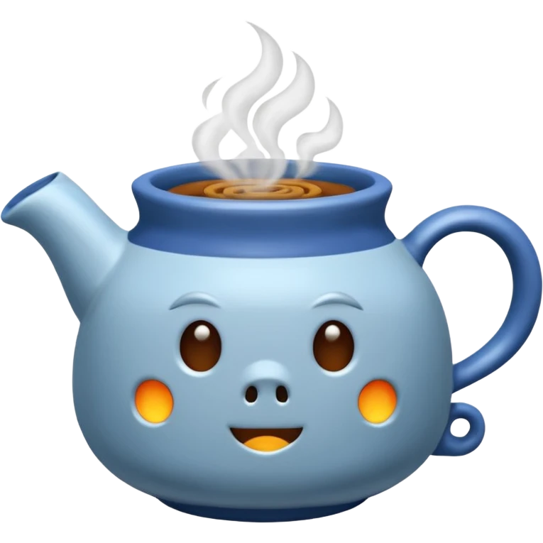 кружка чая и от нее идет пар в днском стиле emoji
