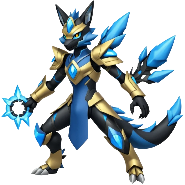 Edgy futuristic Zeraora-Zekrom-Lucario-fusion emoji