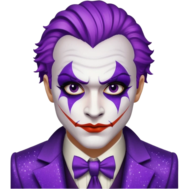 Glitter Purple and White Joker Gangster emoji