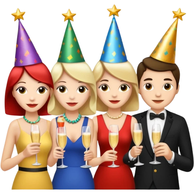 A dense crowd of mostly white adults at an afterwork party emoji