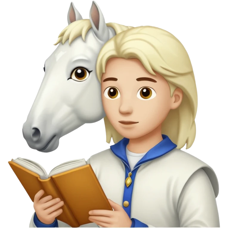 reading white horse emoji