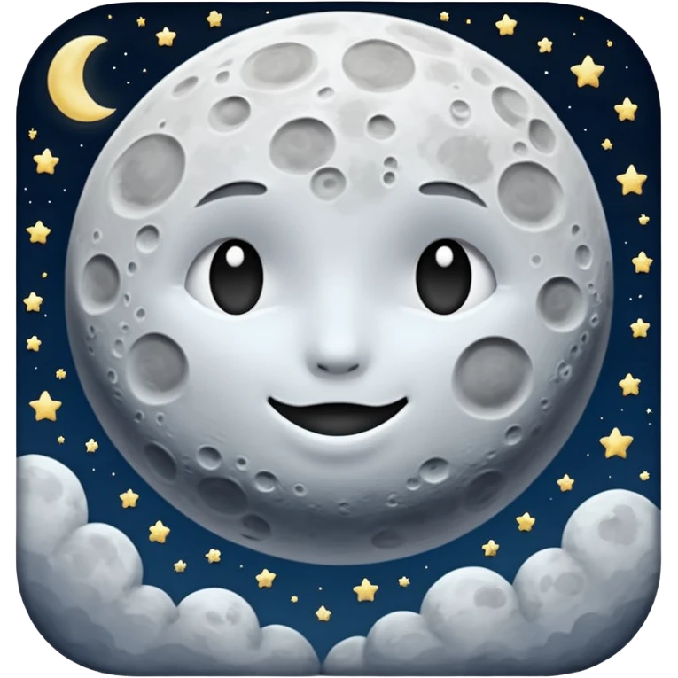 moon on the sky background emoji