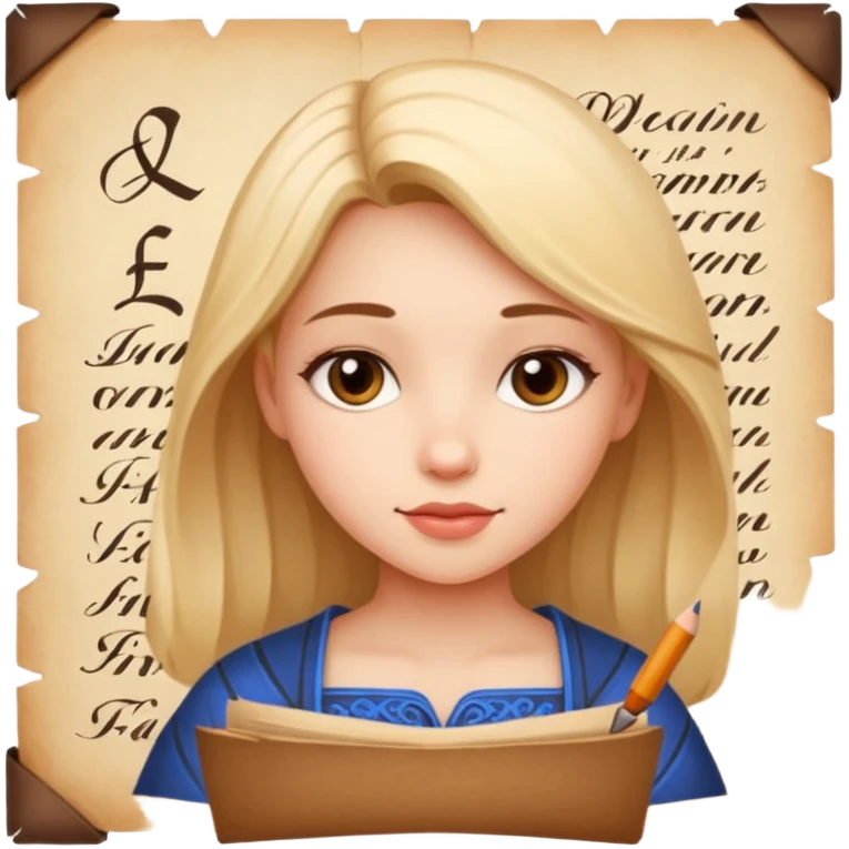 girl with Calligraphy on the paper emoji