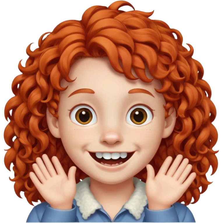 kid with teeth braces bunny eared red haired curly big braces emoji