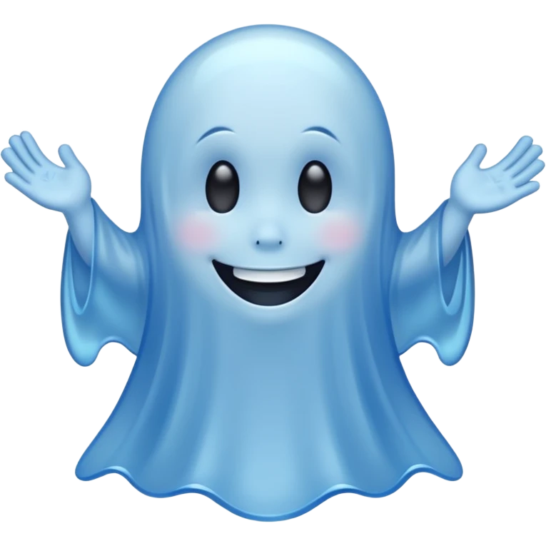 Blue ghost with cute smile emoji