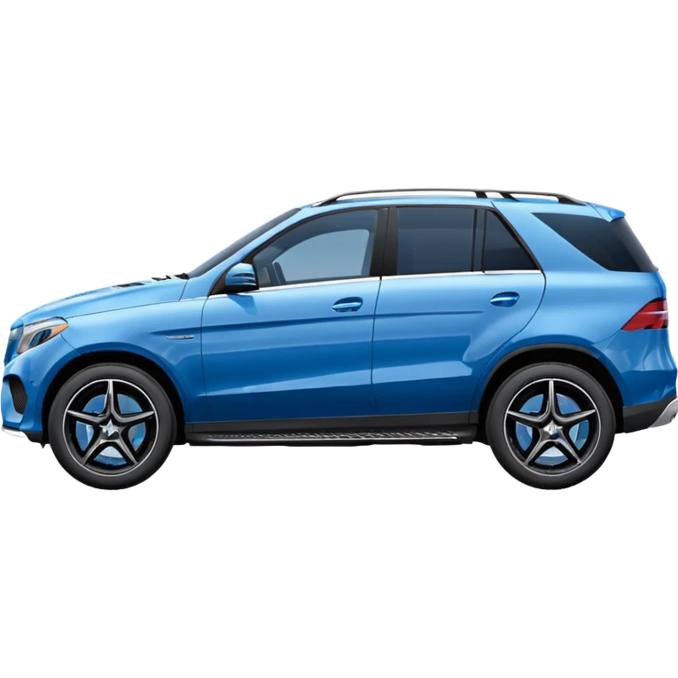 super simple pure side view black Mercedes GLE SUV minimal details compact rounded blue-tinted windows emoji