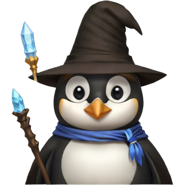 Penguin wizard emoji
