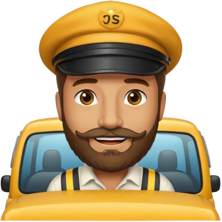 bearded taxi driver emoji